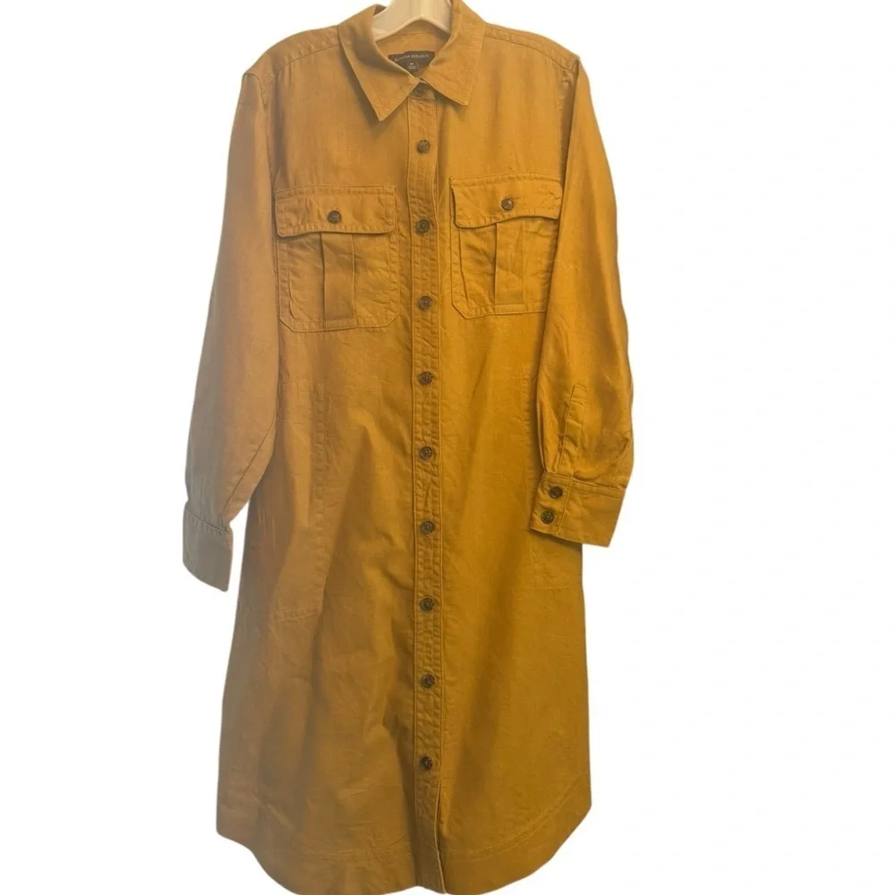 BR Heritage Scout Dress Mustard Button-Up  Dress - Picture 2 of 5
